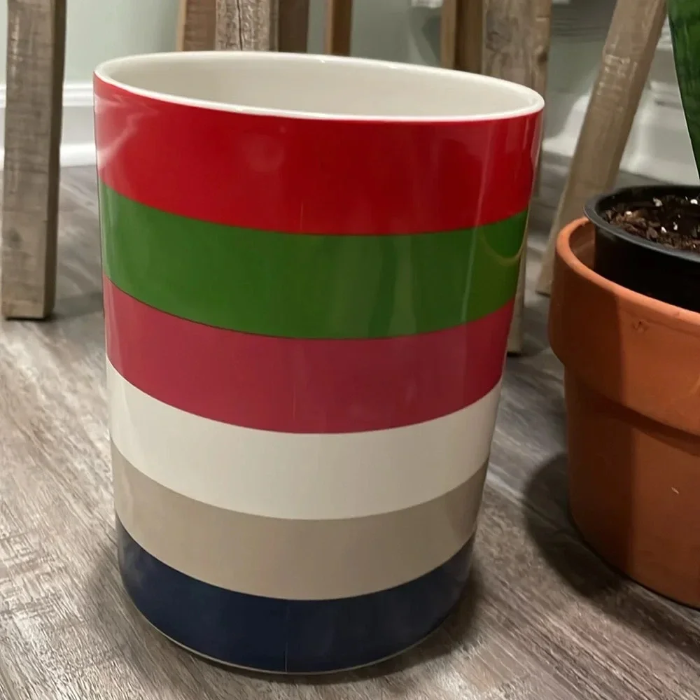 Kate Spade x Lenox Colorblock Stripe Preppy Kitchen Utensil Holder Ceramic